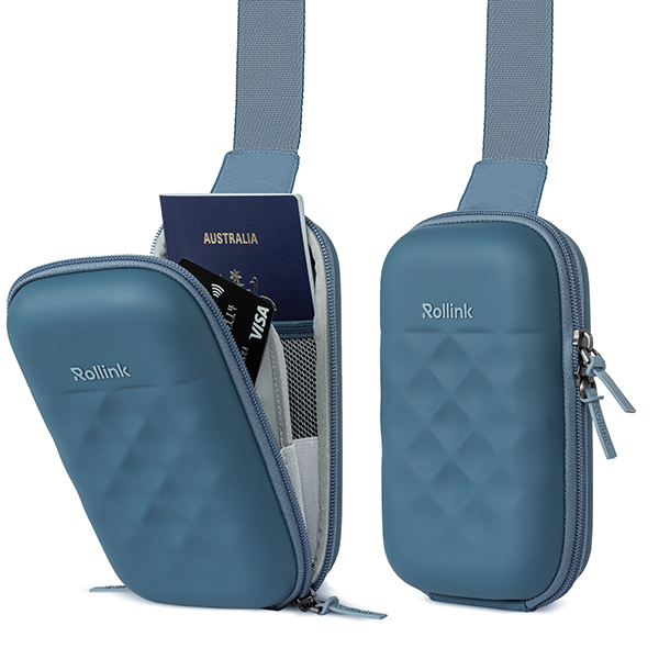 Mini Bag - GO תיק צד קשיח סלינג של מותג המזוודות החכמות Rollink. 
תיק קטן וקשיח 19.5x12x6 ס