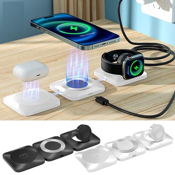 קונקט  - מטען מגנטי אלחוטי 15W משולב עם תאורה 3 ב - 1 לנייד + שעון חכם + אוזניות. 
בקרת מגע להפעלת תאורת לילה.  
טלפון חכם: תומך בכל המכשירים Android & iOS, התומכים בפונקציית טעינה אלחוטית עד 15W.  
אוזניות: תומכות בכל המכשירים iOS התומכים בפונקציית טעינה אלחוטית 5W.
שעון חכם: תומך בכל המכשירים iOS התומכים בפונקציית טעינה אלחוטית 3W. 
נטען באמצעות חיבור כבל Type-C. 
שלושת חלקי המטען מתחברים ע