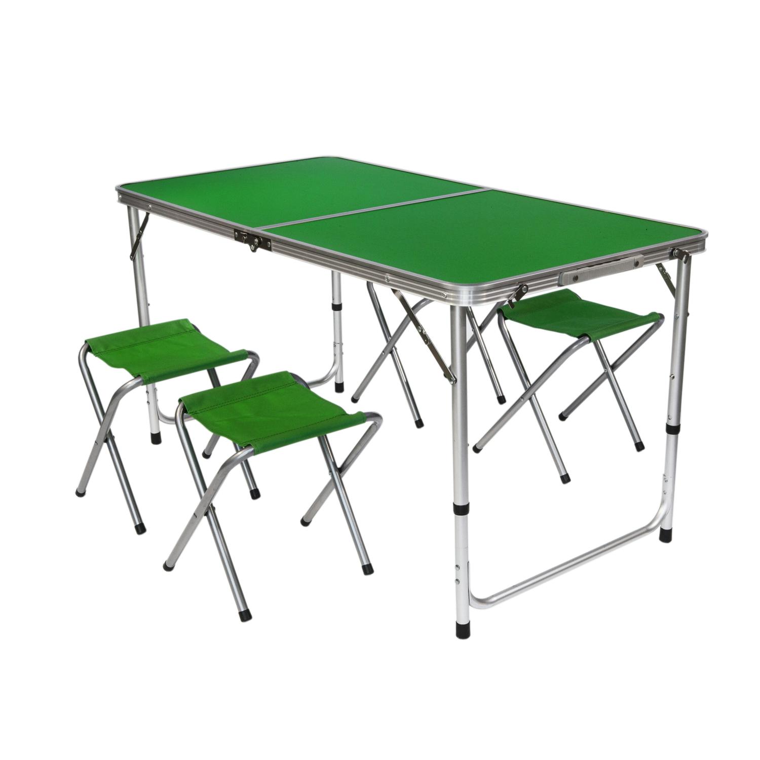 שולחן אלומיניום עם 4 כיסאות 120x60 ס