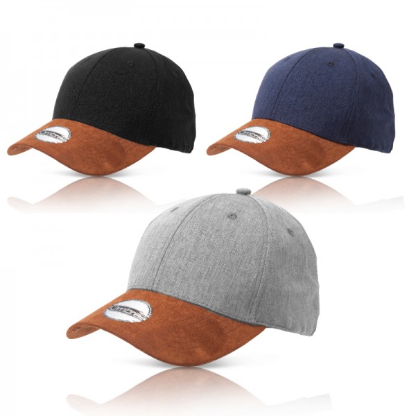 JERRY - כובע אופנתי משולב שני צבעים 6 פאנל, עשוי בד מלאנג
