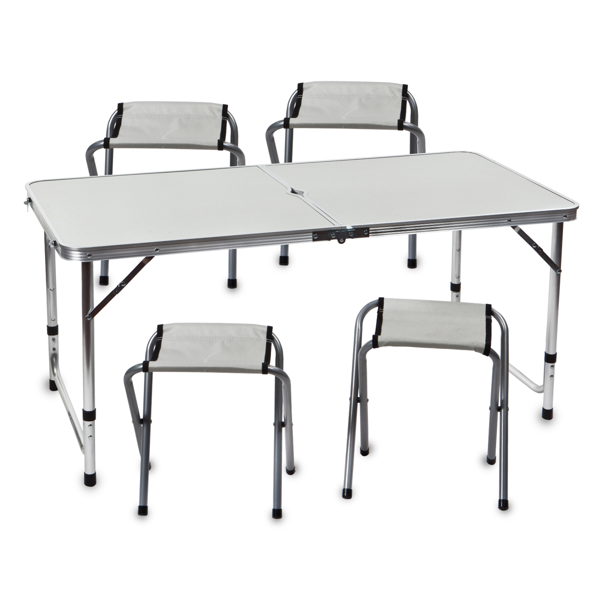 סקוייה - שולחן מתקפל עם 4 כסאות, 
גודל השולחן 70x60x120 ס“מ, כסאות עם בד אוקספורד, עד 100 ק