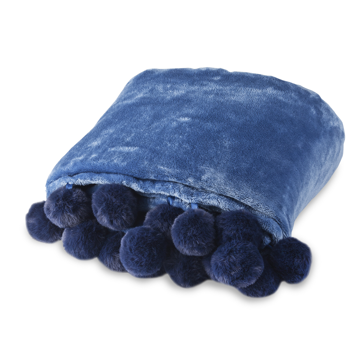 שמיכת פונפון - שמיכת קורל פליז 130×170 ס”מ עם פומפונים, פרווה נעימה (סינתטית), אריג קטיפתי רך ונעים. משקל 280 גרם, אריזה בחבק.