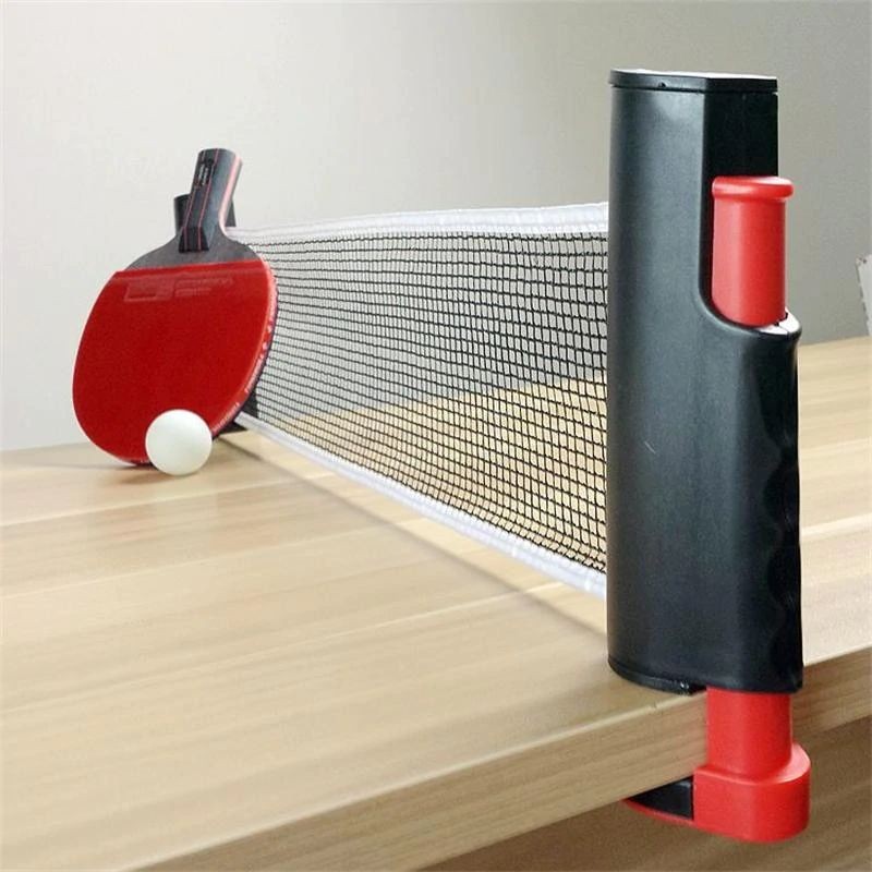 ערכת טניס שולחן - רשת טניס שולחן אוניברסלית אשר נגללת באופן אוטומטי. קל ופשוט להתקנה, קומפקטי ומוח לנשיאה.
הערכה כוללת: 2 מחבטים, רשת, כדור.