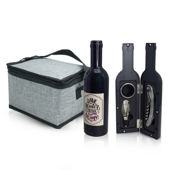 גאסט - סט מפנק הכולל: סט אביזרי יין בצורת בקבוק וצידנית אישית. 
