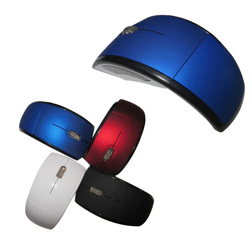 עכבר אופטי אלחוטי מעוצב למחשב מתקפל, 10x6 ס״מ. 