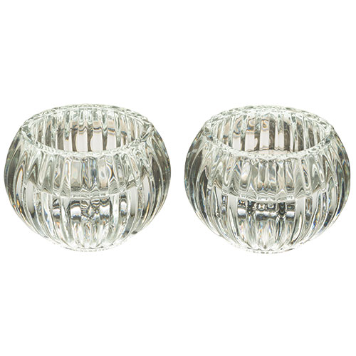 זוג פמוטי זכוכית מהודרים 5 ס"מ. 