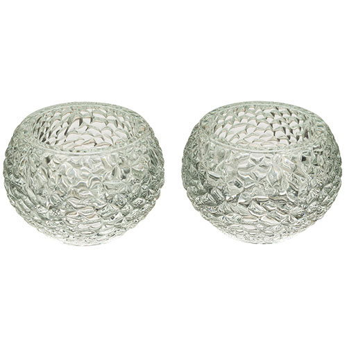 זוג פמוטי זכוכית מהודרים 5 ס"מ. 