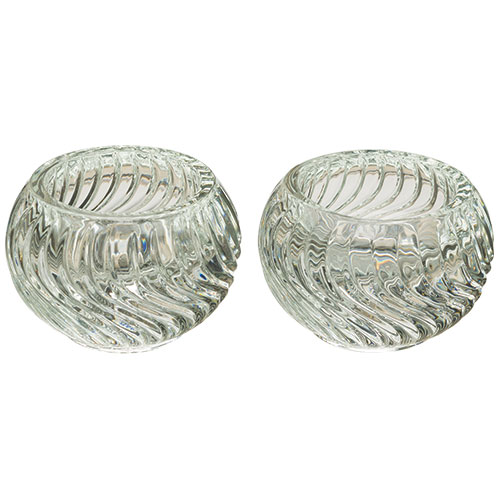 זוג פמוטי זכוכית מהודרים 5 ס"מ. 