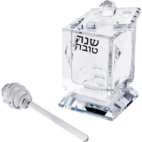 כלי מהודר לדבש מקריסטל. 