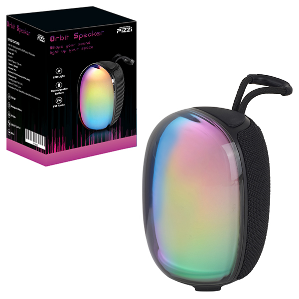 רדיו רמקול PiZZi Orbit עוצמתי 10W סאונד 360 היקפי. מידות: 130x90 ס