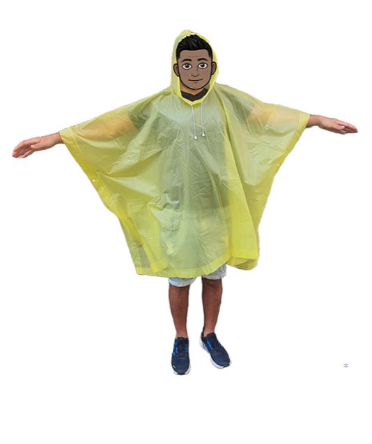 שכמיית גשם עשויה pvc חצי אטום.
מתאימה מגובה 160 עד 185 ס”מ.
כולל כובע עם שרוכים להתאמת המידה על הראש.
כפתורים בצדדי השכמייה על מנת למנוע כניסה של מים פנימה.