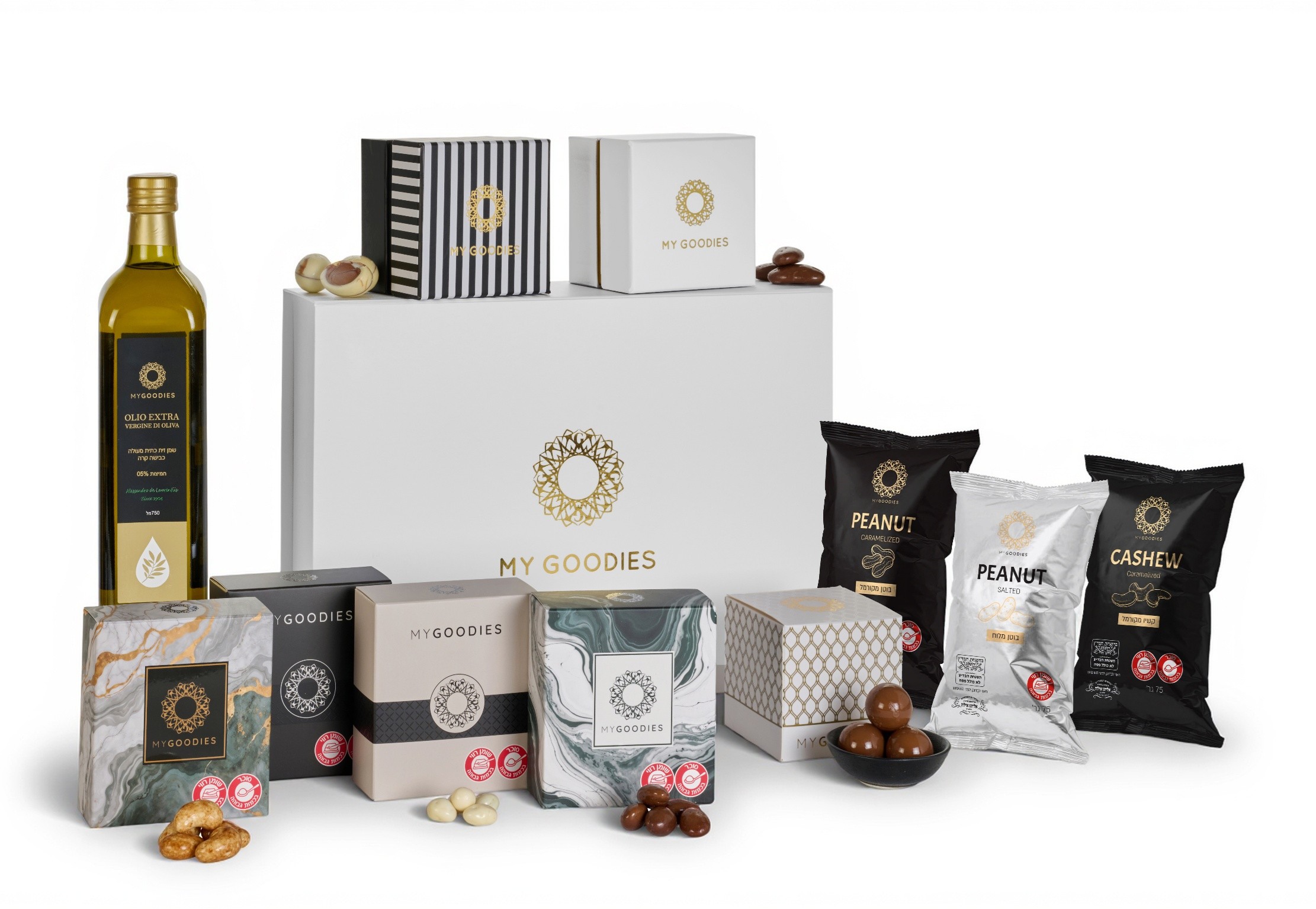 מארז גלקסי לבן - מכיל: 
שמן זית הבית - כתית מעולה, כבישה קרה, חמיצות עד 0.5%, 750 מל