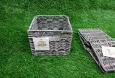 סל קש קשיח מתקפל 16x14x12 ס"מ, דגם קוביה. 