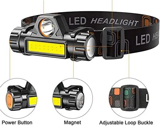 מנורות LED אור עוצמתי נטען + טעינת USB. 