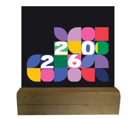 לוח שנה מעמד עץ 17.5x14 ס