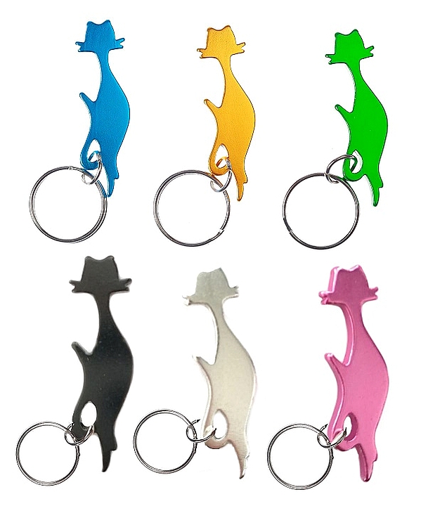 מחזיק מפתחות פותחן בקבוקים חתול.