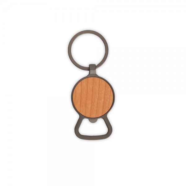 סטלה - מחזיק מפתחות פותחן בקבוקים עשוי מתכת
בשילוב עץ במבוק בחלקו הקדמי, קוטר 3.7 ס"מ.