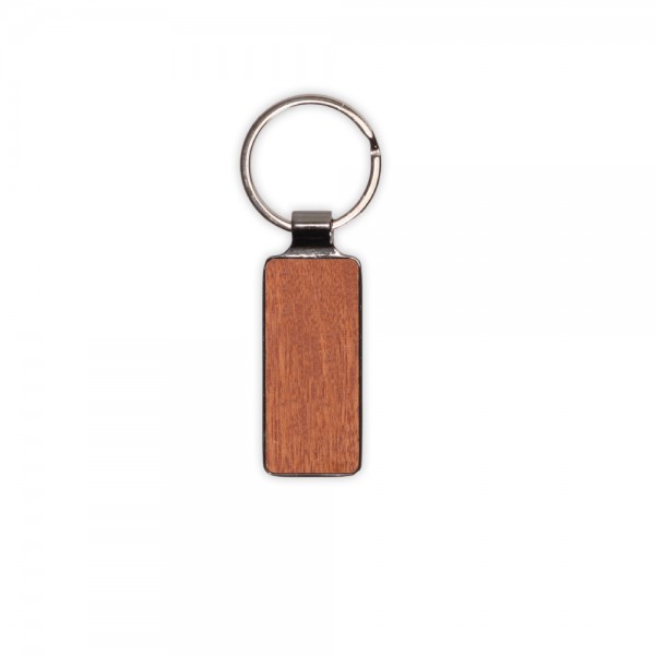 אלון - מחזיק מפתחות עשוי מתכת בשילוב עץ במבוק בחלקו הקדמי, 6.5 ס"מ.