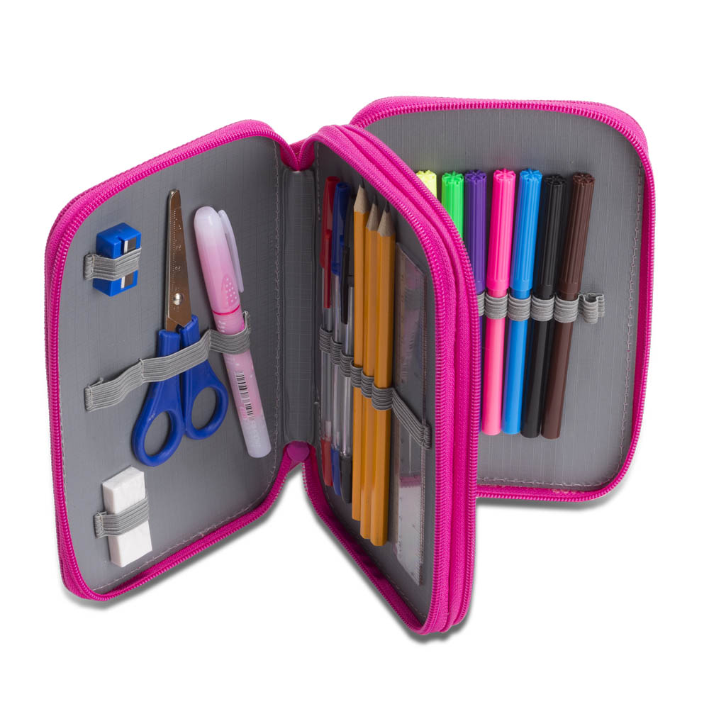 קיד- קלמר מעוצב 3 חלקים, עם ערכת כלי כתיבה הכוללת: עפרונות צבעוניים +טושים + סרגל + עטים + מספריים + דבק + מחק + מחדד.
סגירת רוכסן.



