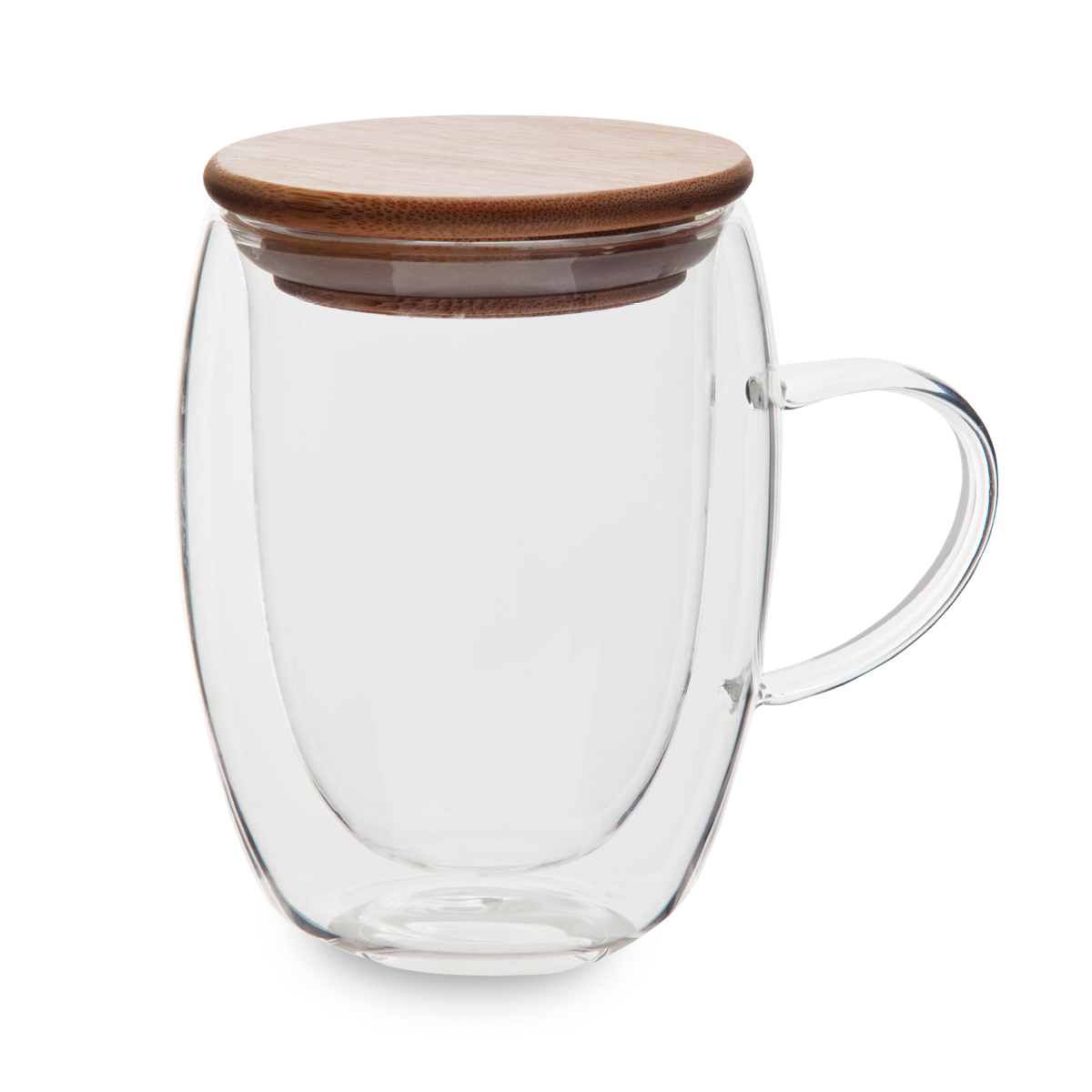 סאנדאי - כוס זכוכית עם מכסה במבוק, נפח: 350 מ”ל.
זכוכית בורוסיליקט.
עמידה למים רותחים.
ידית אחיזה.