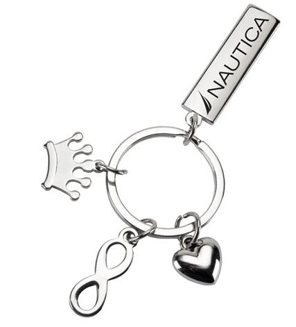 אינפיניטי - מחזיק מפתחות עם תליונים של כתר, אינפיניטי, לב. 
לוחית ממתכת להדפסה או חריטה. 
