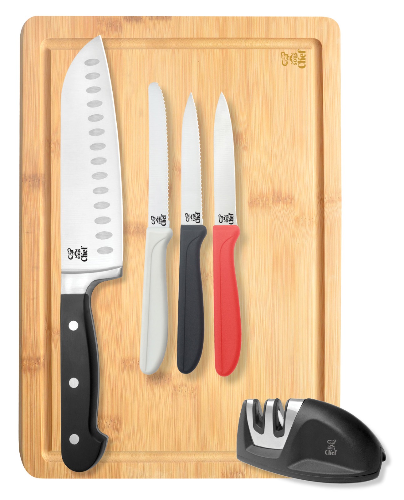 סט מקצועי למטבח סו שף 6 חלקים.
כולל: סכין שף סנטוקו מקצועי 18 ס