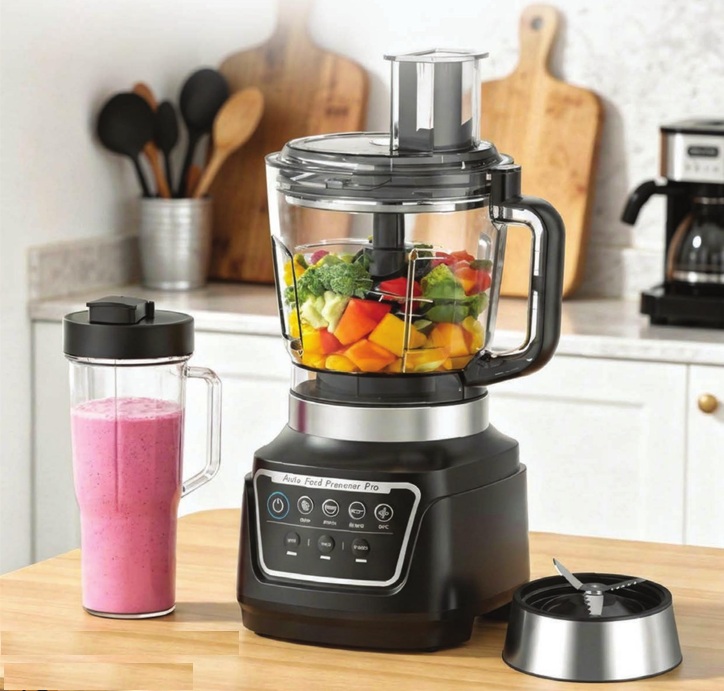 מעבד מזון דיגיטלי 2 ב 1. 
קערת מעבד מזון גדולה בנפח 2 ליטרים ובקבוק בלנדר אישי עם מגוון להבים ואביזרים. 
מכשיר רב שימושי המאפשר לקצוץ, לפרוס, ללוש, לערבל בקלות ועוד. 
כל החלקים הניתנים להסרה אינם מכילים BPA וניתנים לשטיפה במדיח כלים לניקוי קל.  