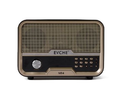 מיוזיק בוקס בעיצוב רטרו רדיו BT AM/FM.  
מידות: 18x5.5x12 ס״מ.
סוללת ליתיום בהספק 1200mAh.
סאונד עוצמתי.
קישוריות בלוטוס.
כולל כבל MICRO USB.
כולל אפשרות טעינה ע״י סוללות.
כניסת דיסק און קי.
חיבור לאוזניות.