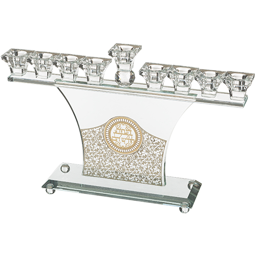 חנוכייה קריסטל מהודרת עם פלקטה 36x22 ס