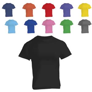 חולצה טריקו צבעונית לילדים מידות 4-18, 165 גרם. 